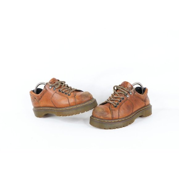 Dr. Martens Shoes - Vtg Dr Martens Mens 7 Womens 8 Distressed Chunky Platform Leather Shoes Brown
